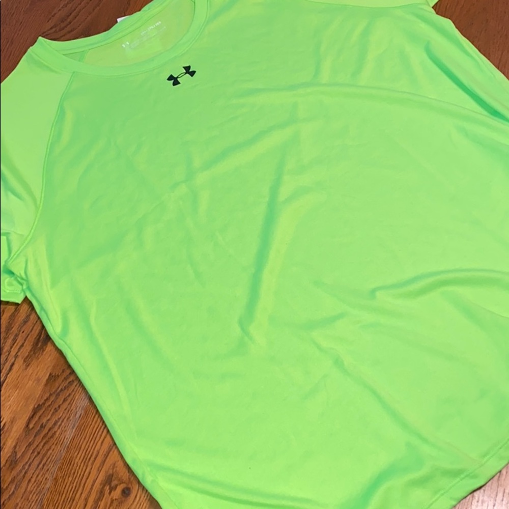 Lime green under armour tee shirt